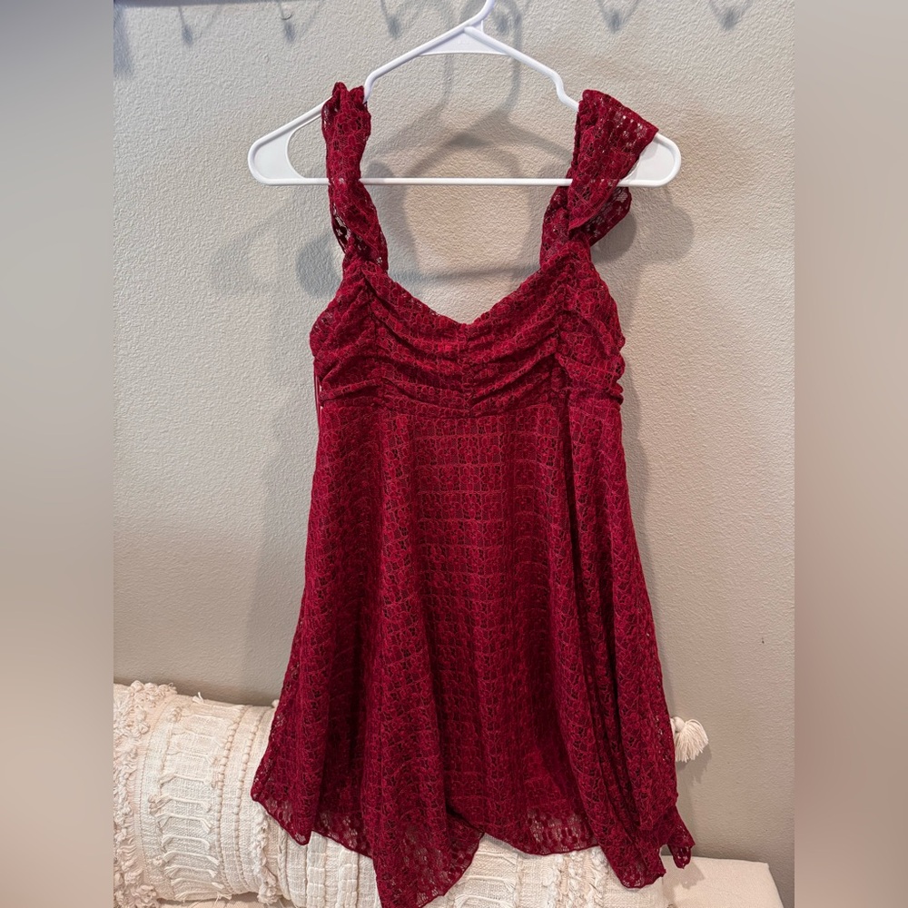 Elegant Red Lace Dress